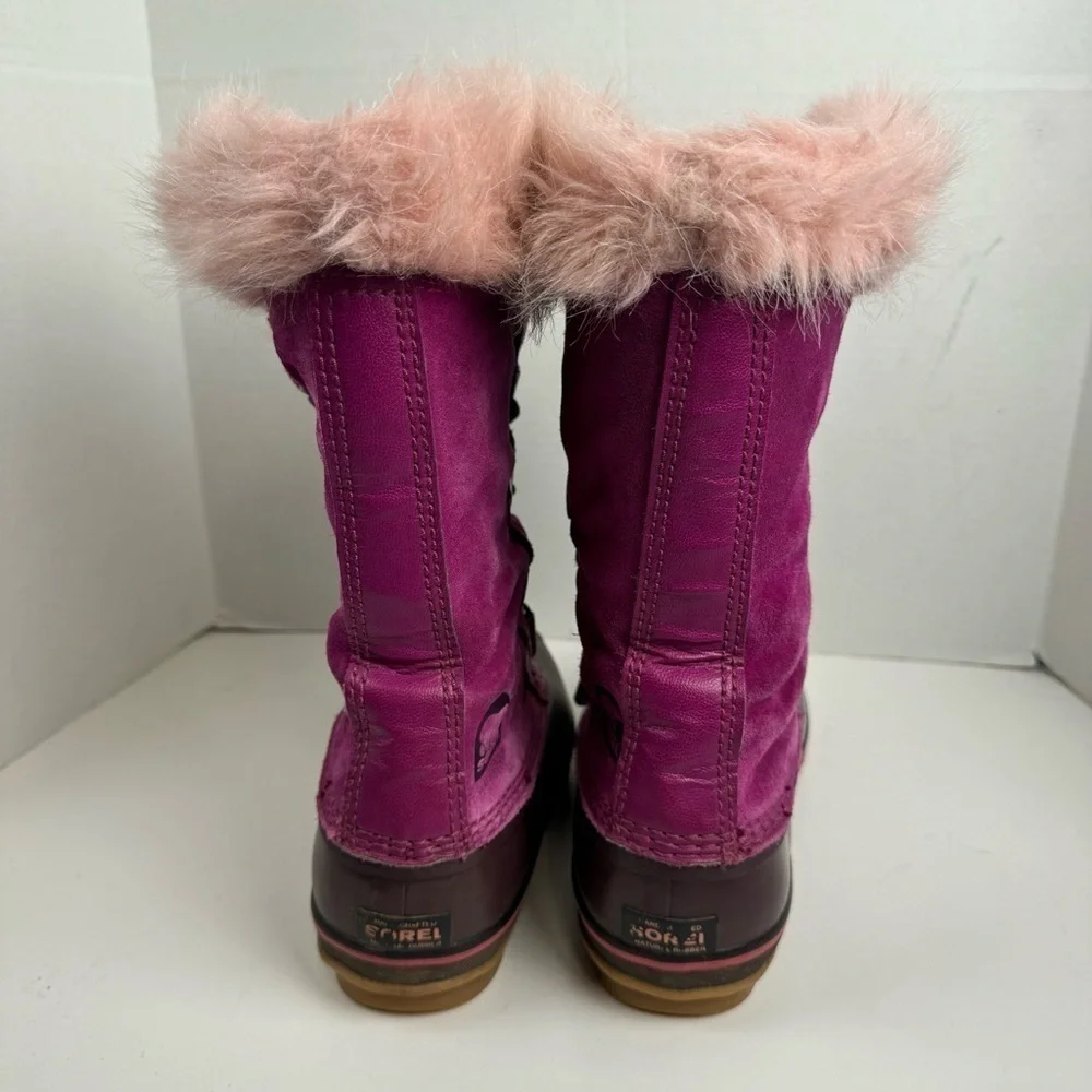 Sorel Women’s Joan Of Artic Pink Purple Suede Waterproof Faux Fur Winter Boots